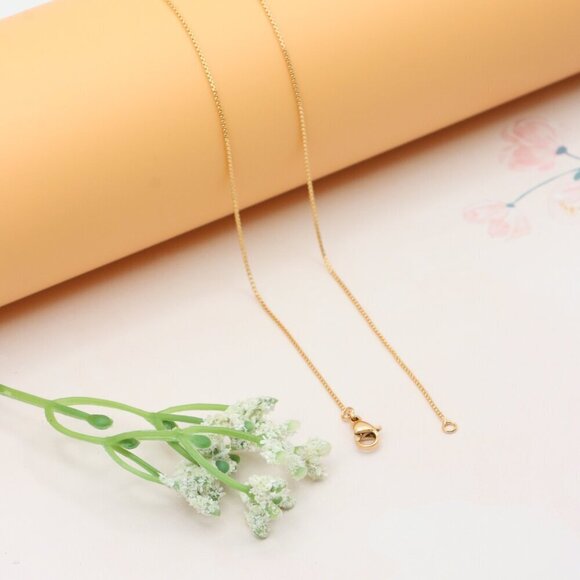 Elegant Rose Gold Plated Brass Necklace Box Chain Design, XPNL0279 - Picture 9 of 12